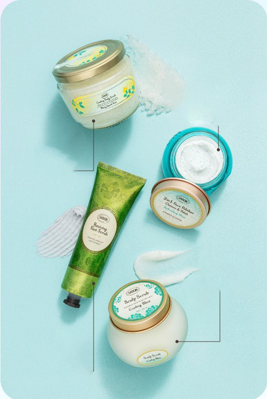 Body Scrub Minty Yuzu / 2 in 1 Face Polisher Refreshing Mint /  / Reviving Foot Scrub